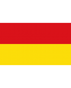 Fahne: Stadt Paderborn  Die Fahne der Stadt Paderborn zeigt die Farben Rot und Gold in zwei gleich breiten Längsstreifen