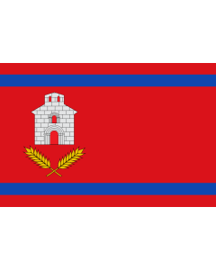Fahne: Chalamera | Chalamera-Huesca-Spain | Chalamera-Huesca Paño rojo de proporción 2/3, con dos franjas horizontales