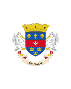 Fahne: Saint Barthélemy  local | Local flag of Saint-Barthélemy, adopted 2007 | Ceci est le drapeau local de Saint-Barthélemy