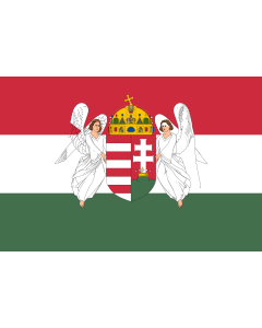 Fahne: Hungary  1867-1918 | A variant of the flag of the Kingdom of Hungary used between 6 November 1915 to 29 November 1918 | A Magyar Királyság 1915. november 6. és 1918. november 29. között használt zászlajának egyik változata