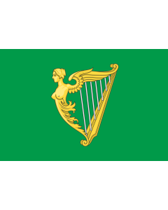 Fahne: Green harp flag of Ireland | A traditional green harp flag of Ireland with a slightly different harp from File Arms of Ireland  Historical