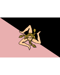 Fahne: Sicily  pink and black | Sicilian flag - Pink and black version  featuring US Città di Palermo colours