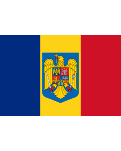 Fahne: Romania coat of arms | Romania with the coat of arms
