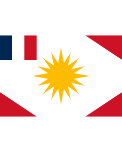 Fahne: Alawite State  1920–1936 | One form of the flag of the Sanjak of Latakiya or Alawite state in northwest Syria under French colonial rule | Territoire autonome des Alaouites