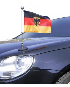 Magnetisch haftende Auto-Fahne Diplomat-1-Chrome Deutschland mit Dienst-Wappen